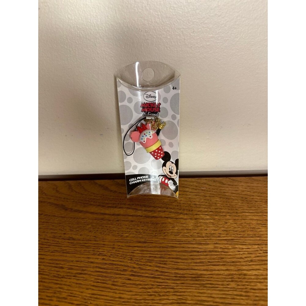 Disney Minnie Mouse Ice Cream D-Lish Treats Cell Phone Charm KeyRing NEW
